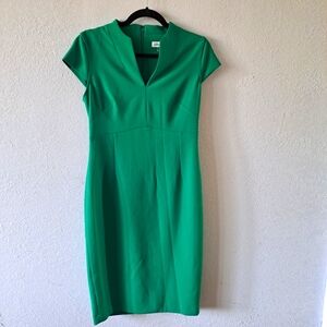 Calvin Klein Green V- Neck Sheath Dress